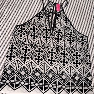 Elegant Black and White Patterned Women's Camisole